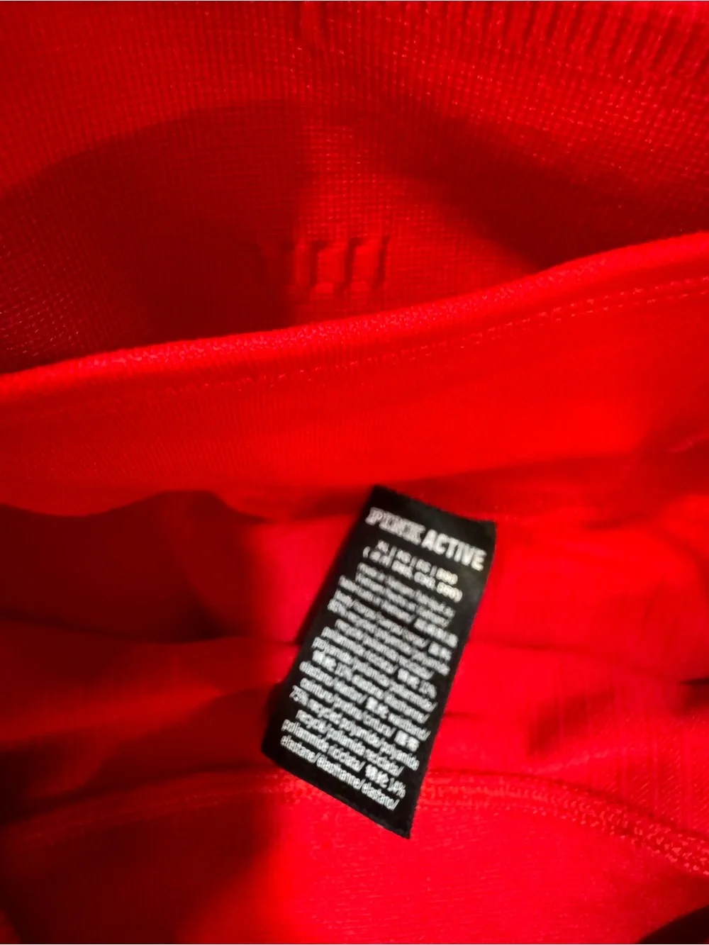 PINK Victoria's Secret Women’s  Bright Red Ribbed Leggings Workout Athleisure XL